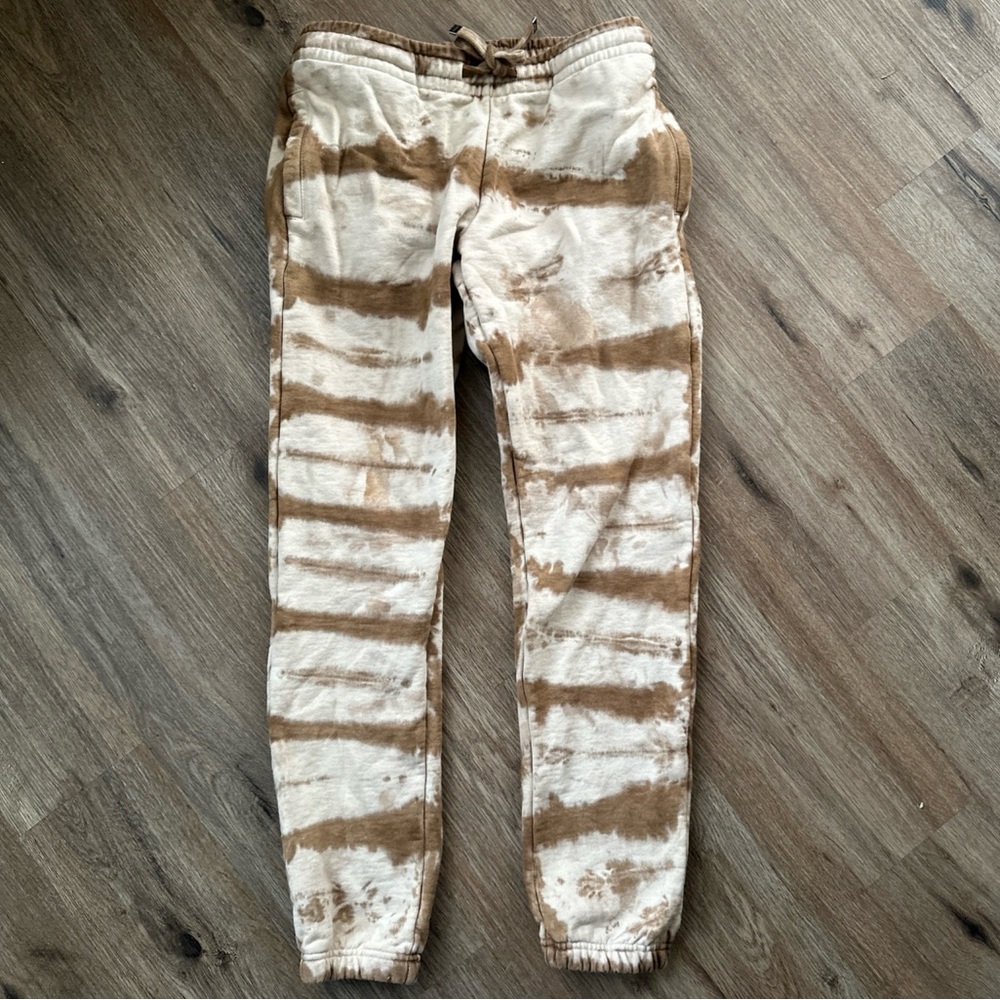 Talentless Premium Cotton Sweatpants Beige Custom Tie Dye SMALL Womens